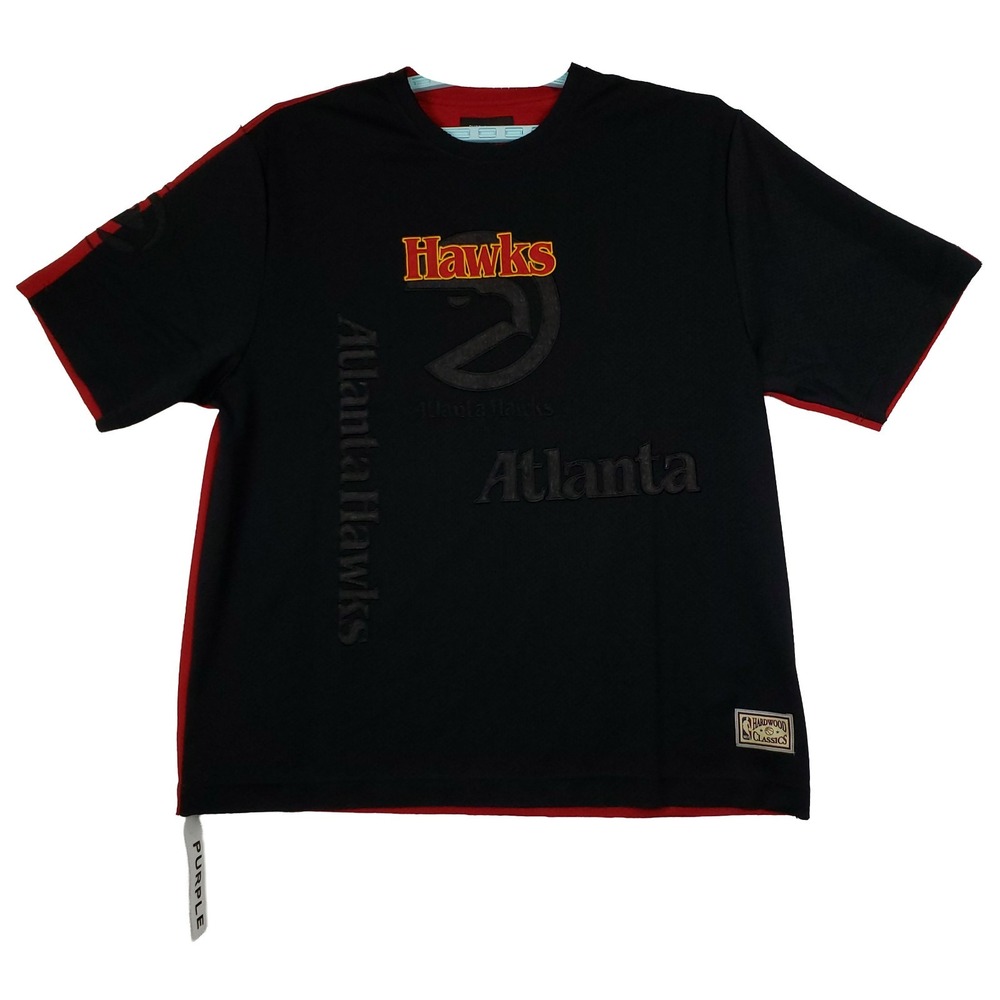 Purple Brand Hawks Mitchell & Ness NBA 2XL XXL Jersey Shirt Black Red NWT